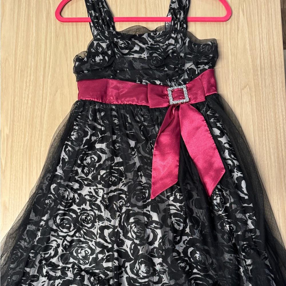 Candie's Elegant Black and Deep Pink Kids Dress
